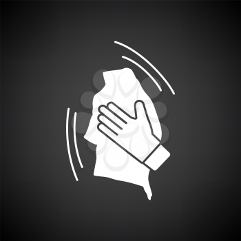Wet Cleaning Icon. White on Black Background. Vector Illustration.