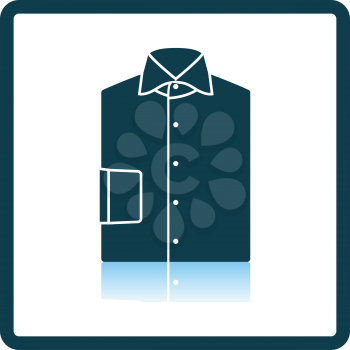 Folded Shirt Icon. Square Shadow Reflection Design. Vector Illustration.