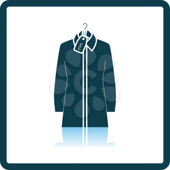 Blouse On Hanger With Sale Tag Icon. Square Shadow Reflection Design. Vector Illustration.