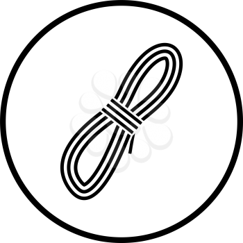 Climbing Rope Icon. Thin Circle Stencil Design. Vector Illustration.