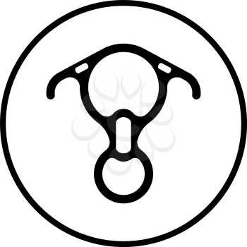 Alpinist Descender Icon. Thin Circle Stencil Design. Vector Illustration.