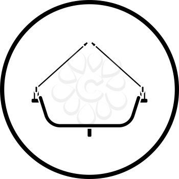 Alpinist Seat Icon. Thin Circle Stencil Design. Vector Illustration.