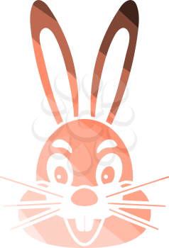 Easter Rabbit Icon. Flat Color Ladder Design. Vector Illustration.