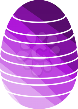 Easter Egg With Ornate Icon. Flat Color Ladder Design. Vector Illustration.