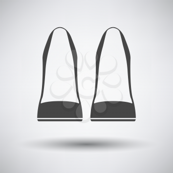 Business Woman Shoes Icon. Dark Gray on Gray Background With Round Shadow. Vector Illustration.