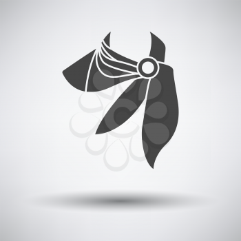 Business Woman Neck Scarf Icon. Dark Gray on Gray Background With Round Shadow. Vector Illustration.