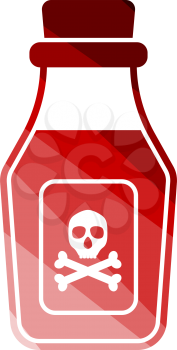 Poison Bottle Icon. Flat Color Ladder Design. Vector Illustration.