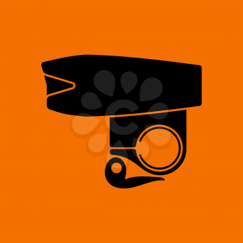 Bike Light Equipment Icon. Black on Orange Background. Vector Illustration.