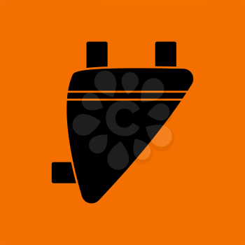 Bike Saddle Bag Icon. Black on Orange Background. Vector Illustration.