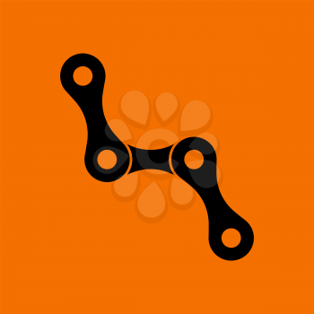 Bike Chain Icon. Black on Orange Background. Vector Illustration.