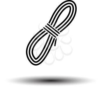 Climbing Rope Icon. Black on White Background With Shadow. Vector Illustration.