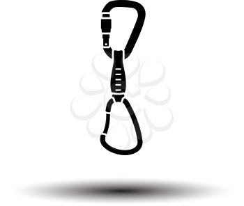 Alpinist Quickdraw Icon. Black on White Background With Shadow. Vector Illustration.