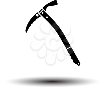 Ice Axe Icon. Black on White Background With Shadow. Vector Illustration.