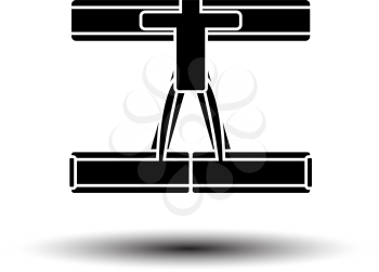 Alpinist Belay Belt Icon. Black on White Background With Shadow. Vector Illustration.