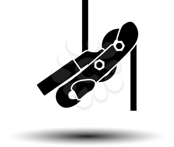 Alpinist Rope Ascender Icon. Black on White Background With Shadow. Vector Illustration.