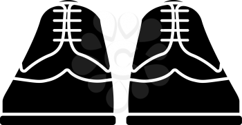 Business Shoes Icon. Black Stencil Design. Vector Illustration.