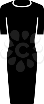Business Woman Dress Icon. Black Stencil Design. Vector Illustration.
