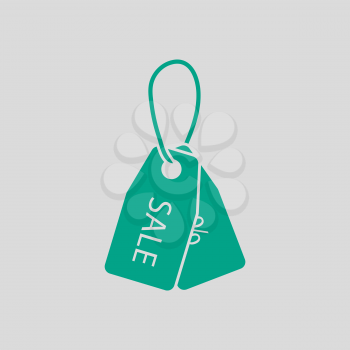 Discount Tags Icon. Green on Gray Background. Vector Illustration.
