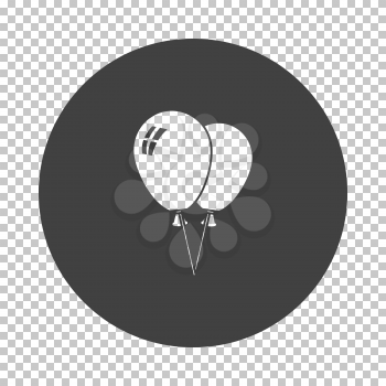 Two Balloons Icon. Subtract Stencil Design on Tranparency Grid. Vector Illustration.
