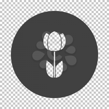 Spring Flower Icon. Subtract Stencil Design on Tranparency Grid. Vector Illustration.