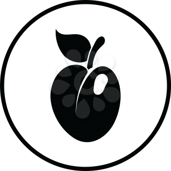 Icon of Plum . Thin circle design. Vector illustration.