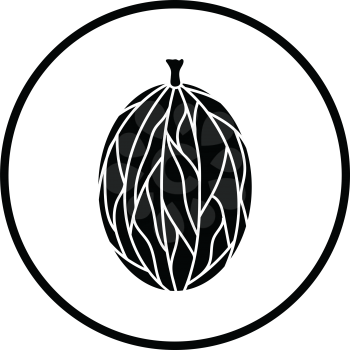 Icon of Gooseberry. Thin circle design. Vector illustration.