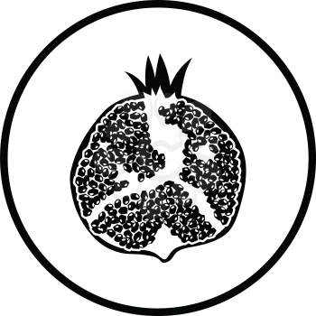 Icon of Pomegranate. Thin circle design. Vector illustration.