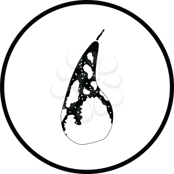 Icon of Pear. Thin circle design. Vector illustration.