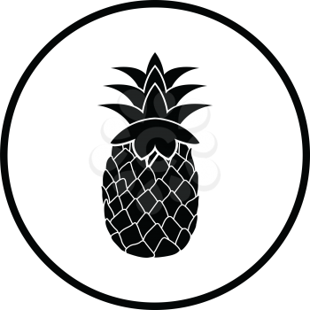 Icon of Pineapple. Thin circle design. Vector illustration.