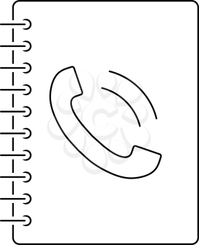 Phone book icon. Thin line design. Vector illustration.