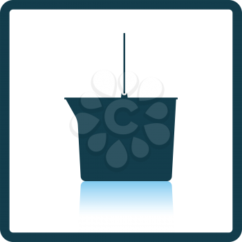 Icon of bucket. Shadow reflection design. Vector illustration.