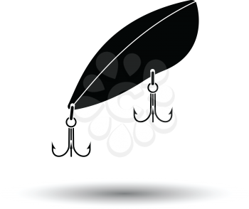 Icon of Fishing spoon. White background with shadow design. Vector illustration.