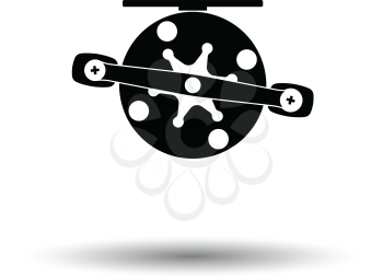 Icon of Fishing reel . White background with shadow design. Vector illustration.