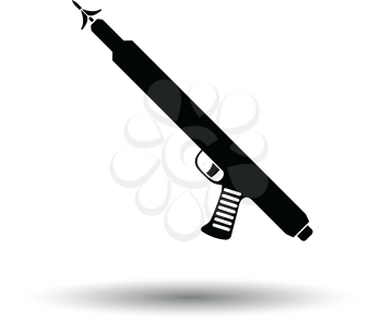 Icon of Fishing  speargun . White background with shadow design. Vector illustration.