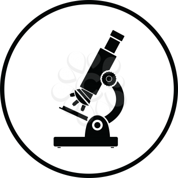 School microscope icon. Thin circle design. Vector illustration.