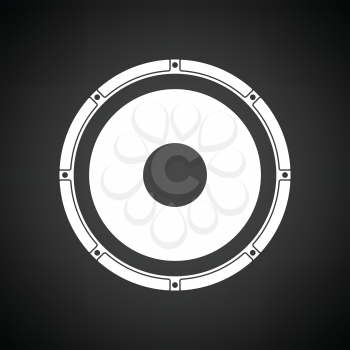 Loudspeaker  icon. Black background with white. Vector illustration.