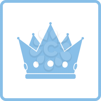 Party crown icon. Blue frame design. Vector illustration.