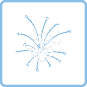 Fireworks icon. Blue frame design. Vector illustration.