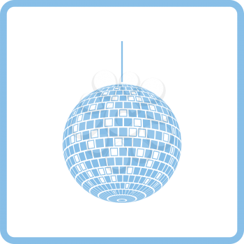 Party disco sphere icon. Blue frame design. Vector illustration.