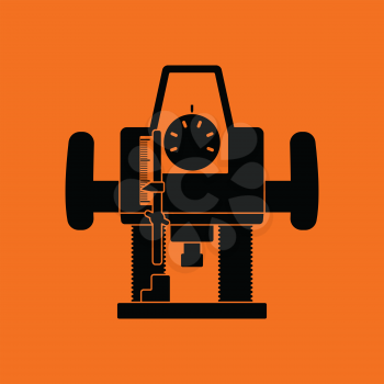 Plunger milling cutter icon. Orange background with black. Vector illustration.