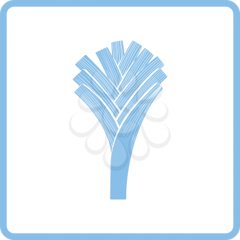 Leek onion  icon. Blue frame design. Vector illustration.