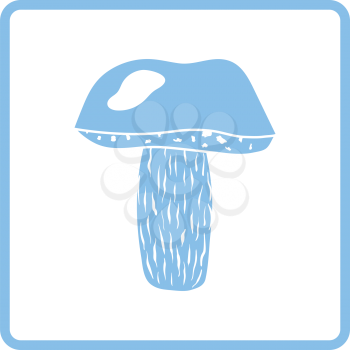 Mushroom  icon. Blue frame design. Vector illustration.