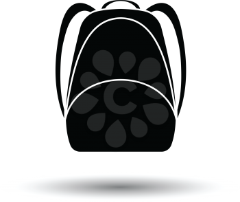 School rucksack  icon. White background with shadow design. Vector illustration.