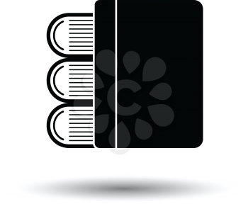 Stack of books icon. White background with shadow design. Vector illustration.