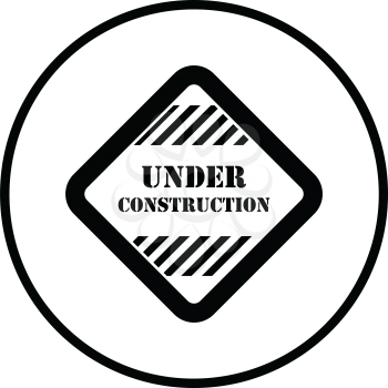 Icon of Under construction. Thin circle design. Vector illustration.