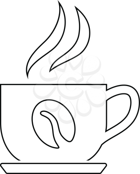 Coffee cup icon. Thin line design. Vector illustration.