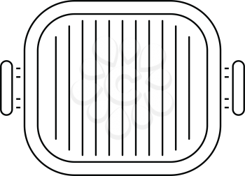 Grill pan icon. Thin line design. Vector illustration.