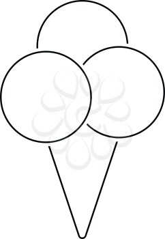 Ice-cream cone icon. Thin line design. Vector illustration.