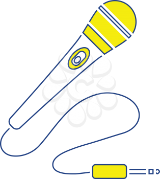Karaoke microphone  icon. Thin line design. Vector illustration.