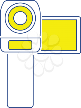 Video camera icon. Thin line design. Vector illustration.